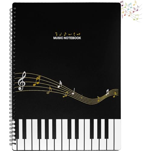 Notenmappe A4,30 Seiten Music Sheet Chormappe,Präsentationsmappe,Speicherordner,Wasserdicht Kunststoff Music Folder,für Dokumente,Papier,Kunstwerke,Gemälde,Fotos (Piano) von AYEUPZ