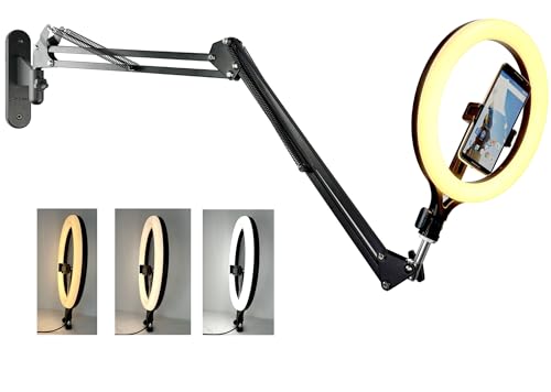 28 cm Ringlicht-Wandhalterung, Handy-Selfie-Licht mit Wandarm, kompatibel mit Samsung und iPhone 16 15 14 13 12 11 Xr Xs X Pro Max von AYIZON