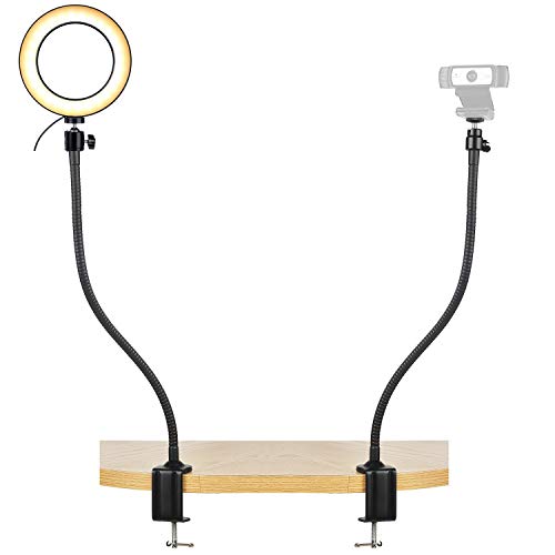 AYIZON Webcam-Licht-Halterung, Webcam-Halter mit 20cm Ring-Licht für Logitech Webcam Streamcam C920s C920 C930e C922x C922 C925e C615 Brio von AYIZON
