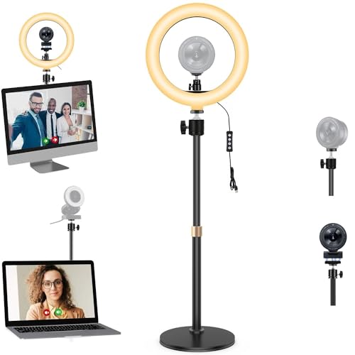 Kiyo Pro Webcam Selfie-Licht Halterung, 26 cm Ringlicht mit magnetischer Tisch-Halterung, kompatibel mit Razer Kiyo, Kiyo Pro, Kiyo X und Anker Webcams von AYIZON