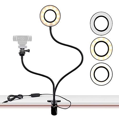 Webcam Licht Halterung für Live Stream, Selfie Ring Licht mit Webcam Halterung für Logitech c925e, C922 X, C930e, C922, C930, C920, C615, Brio 4 K von AYIZON