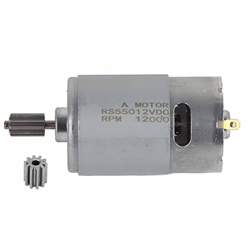 12V RS550 Hochgeschwindigkeits-Minimotor Motor, 12V 35W - 55W starke Leistung hohes Drehmoment stabile Geschwindigkeit für elektrische Spielzeugautos (550-12000) von AYNEFY