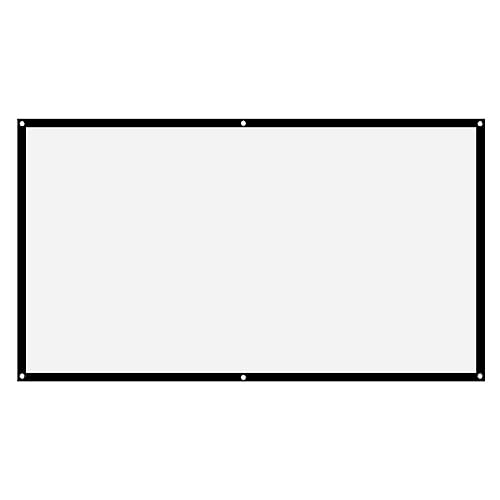 16:9 Projektionswand, Weiße Faltbare faltenfreie Projektionswand Tragbare HD Projektor Leinwand Weicher Vorhang Heimkino Projektionswand Outdoor Camping Filme (100 Zoll) von AYNEFY
