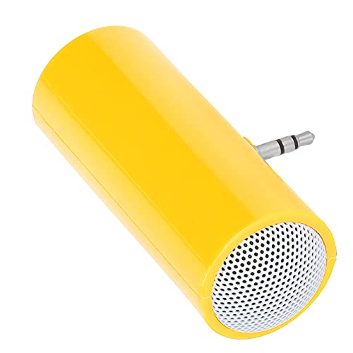 3,5-mm-Klinken-Stereo-Minilautsprecher, Tragbarer Kabelloser Plug-in-Lautsprecher, Kompatibel mit Arten von Digitalen Geräten, Geeignet für Mobiltelefone und Tablets (Gelb) von AYNEFY