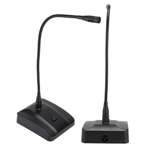 AYNEFY Kabelgebundenes Desktop-Mikrofon mit Richtcharakteristik in Herzform mit Schwanenrohr, Mechanische Selbstverriegelung für Konferenzen, Kunststoffsockel von AYNEFY