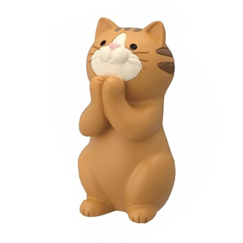 AYNEFY Katzen-Ornament, Niedlicher Schreibtisch-Deko-Ständer mit Handy-Tablet-Halter, Brillen-Display und Stifthalter für Zuhause, aus Hochwertigem Kunstharz (Verschluss Hände Ozelot) von AYNEFY