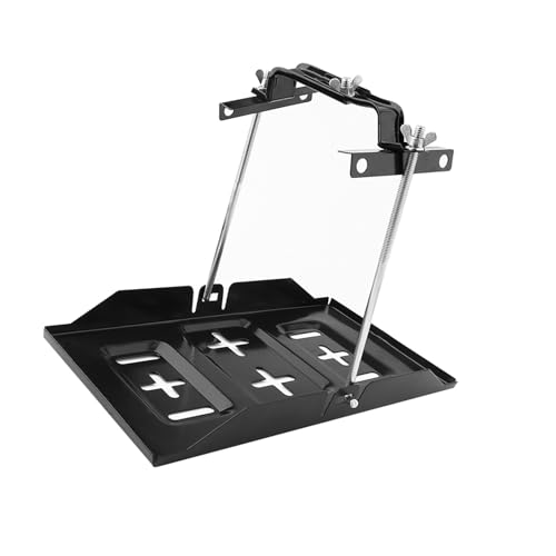 Batteriehalter 12V, Batteriehalterung Auto Autobatterie Halterung universal Batteriefach verstellbar Niederhalter-Kit Einstellbar aus Metall Batteriehalterung Wohnmobil für Auto oder Schiff von AYNEFY