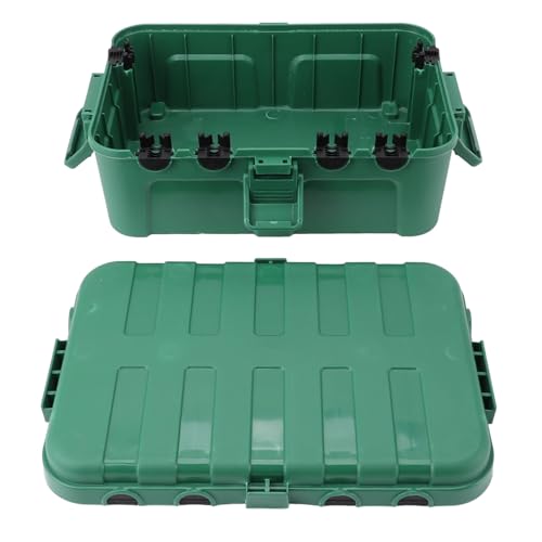 Großer Kabelanschlusskasten, IP54 Wasserdichter Elektrokasten für Stecker, Timer, Weihnachtsbeleuchtung, mit 6 Kabeleinführungen, Wandmontierbar, Ideal für den Außen- und (GREEN) von AYNEFY