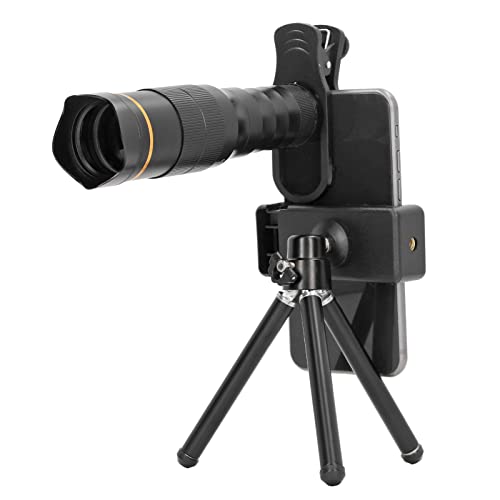 Handy-Kameraobjektiv, 32-facher Zoom, HD-Teleskopobjektiv, Tragbares Handy-Objektiv Zum Aufstecken mit Doppelter Einstellung, für Fotovideo, Optisches Glas, Aluminiumlegierung von AYNEFY