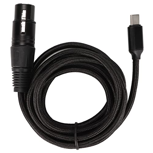 USB-C-auf-XLR-Buchse-Kabel, USB-C-auf-XLR-Buchse, Mikrofon-Link-Konverter, Typ-C-Mikrofonkabel, Nylongeflecht, Studio-Audio-Anschlusskabel, Adapter für Smartphones, Tablets, (2m) von AYNEFY