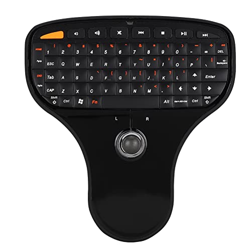 USB-Tastatur, N5901 QWERTY-Tastatur Trackball 2,4 G Wireless -USB-Multimedia-Tastatur f¨¹r TV-Computer, Schwarz, 4,88 X 5,31 X 0,98 Zoll von AYNEFY