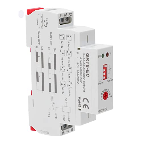 Verzögerungszeitrelais, Zeitrelais-Multifunktions-Relaisschalter mit LED-Anzeige, Flammhemmender Doppelfunktions-Relaisschalter AC230V oder AC DC24V Einschaltalarm für Verzögerungszeitrelais, Zeitrelais-Multifunktions-Relaisschalter mit LED-Anzeige, Flammhemmender Doppelfunktions-Relaisschalter AC230V oder AC DC24V Einschaltalarm für von AYNEFY