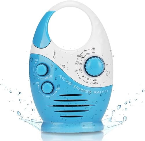 Wasserdichtes AM/FM-Duschradio zum Einhaken, tragbares Radio Musik-Kompaktradio mit Lautsprecher einstellbar Für Duschen, Nachttische und Garagen Wasserdichtes AM/FM-Duschradio zum Einhaken, tragbares Radio Musik-Kompaktradio mit Lautsprecher einstellbar Für Duschen, Nachttische und Garagen von AYNEFY
