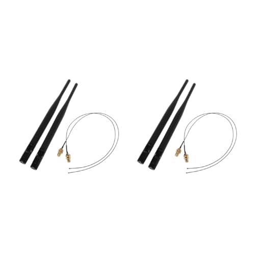 AYPOHU 2X 6 DBi Für M.2 IPEX MHF4 U.FL Kabel Zu RP SMA WLAN Antennensignalkabel Set Für Splitter Verlängerungskabel Adapter Kartenleser Antriebskabel Basis Übertragungsgehäuse Stecker Gehäuse von AYPOHU