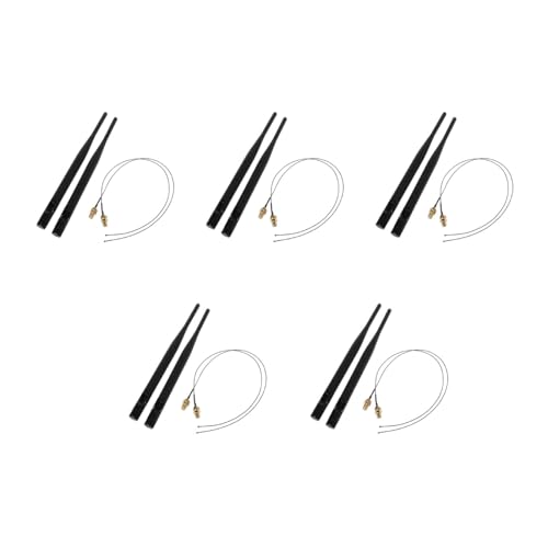 AYPOHU Dualband Antenne 6 DBi Für WLAN Router RP SMA 2 4 GHz 5 GHz + 2 X 31 cm U.FL/IPEX MHF4-Kabel Rang Pigtail Antennen Set Splitter Verlängerungskabel Adapter Kartenleser Antriebskabel von AYPOHU