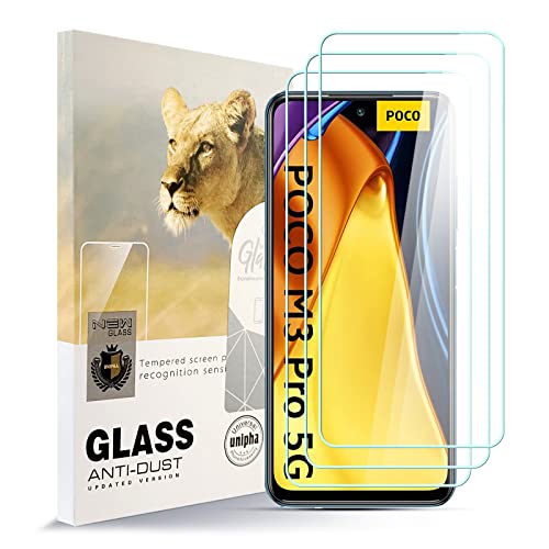 AYSOW Displayschutzfolie für Xiaomi Poco M3 PRO 5G Premium Glas 0.3mm 9H Härte 2.5D Film, Anti-Kratzer, Blasenfrei, Glasschutzfolie Schutzfolie für Xiaomi Poco M3 PRO 5G[3 Stück] von AYSOW