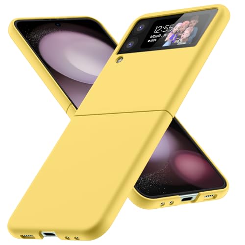 AYSZNBLA Schutzhülle für Galaxy Z Flip 4, matte PC-Hülle für Damen, Herren, Mädchen, Jungen, Fallschutz, stoßfest, dünn, niedlich, für Galaxy Z Flip 4, Gelb 10,15 Zoll (10,15 Zoll) von AYSZNBLA