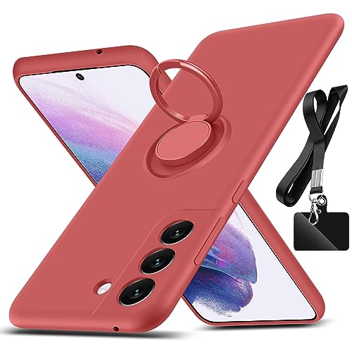 AYSZNBLA Schutzhülle für Samsung Galaxy S22, mit 360° drehbarem Ringhalter, Ständer und Trageband, Premium-Flüssigsilikon, dünn, stoßfest, Rot 2.194 AYSZNBLA Schutzhülle für Samsung Galaxy S22, mit 360° drehbarem Ringhalter, Ständer und Trageband, Premium-Flüssigsilikon, dünn, stoßfest, Rot 2.194 von AYSZNBLA