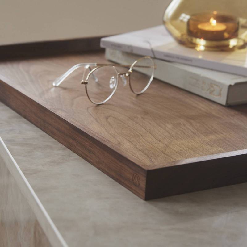 AYTM Tablett Unity, walnuss, Länge 52 cm, Breite 52 cm, Holz von AYTM