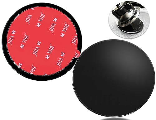 2-Pack 73mm Adhesive Dashboard Pad Montagescheibe, 2.87" Universal Saugnapf Montagescheibe für Saugnapf Telefonhalter Halterung Garmin GPS Magellan Sat NAV Dash Cam Halterung Ständer Stick, schwarz von AYWFEY