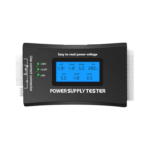 ATX Netzteil Tester für PC AYWHP Netzteil Tester für PC 4/6/8 Pin digitaler LCD Bildschirm Power Supply Tester für ATX/ITX/IDE/HDD/SATA/BYI-Anschlüsse LCD Computer Netzteiltester von AYWHP