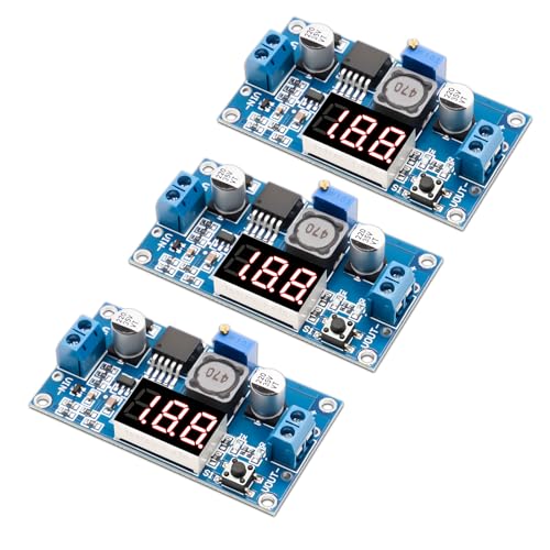 AYWHP 3 PCS DC-DC step down converter mit LED Anzeige, verstellbares Abwärtsmodul spannungsregler stabiles 36 V, 24 V, 12 V bis 5 V, 2A Leistungsmodul von AYWHP