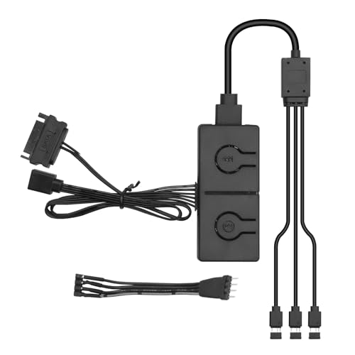 AYWHP RGB Converter 12V zu 5V ARGB Controller Hub - Dual Control mit Mainboard-Sync/Manueller Steuerung, 5V/3Pin 12V/4Pin ARGB Adapter, Kompatibel mit RGB Mainboards AYWHP RGB Converter 12V zu 5V ARGB Controller Hub - Dual Control mit Mainboard-Sync/Manueller Steuerung, 5V/3Pin 12V/4Pin ARGB Adapter, Kompatibel mit RGB Mainboards von AYWHP