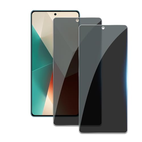 [2 Stück] Hartglas Anti-Spy für Xiaomi Redmi Note 13, Privatsphäre, Härtegrad 9H, kratzfest, Anti-Fingerabdruck, blasenfrei von AYWLPP