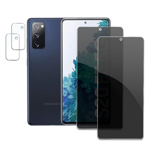 2 Stück Sichtschutz für Samsung Galaxy S20 FE mit 2 Stück Kameraschutz, Anti-Spähen Privatsphäre Schutzfolie,Anti-Spy Panzer Schutz Glas Folie, HD Blickschutzfolie, 9H Härte, Anti-Kratzer von AYWLPP