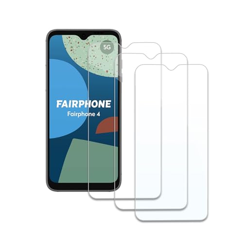 3 Stück Schutzfolie für Fairphone 4, HD Displayschutzfolie, Panzer Schutz Glas, Gehärtetes Glas Displayschutz, 9H Härte, Hat Keinen Einfluss auf die Hülle, Anti-Kratzen, Anti-Öl von AYWLPP