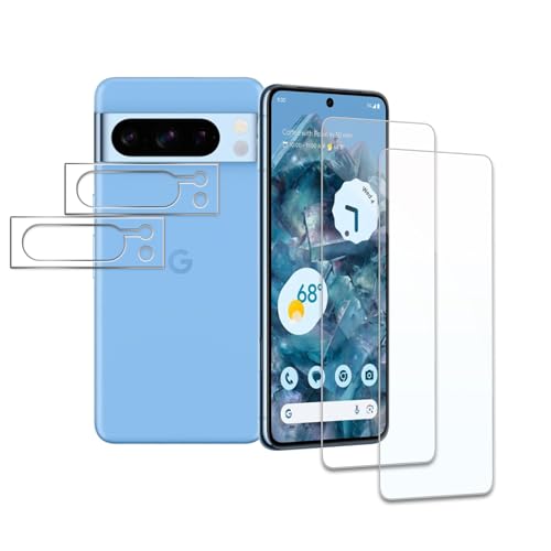 Schutzfolie für Google Pixel 8 Pro, 2 x Gehärtetes Glas Displayschutz und 2 x Kameraschutz, Panzer Schutz Glas, HD Displayschutzfolie, 9H Härte, Hat Keinen Einfluss auf die Hülle, Anti-Kratzen von AYWLPP