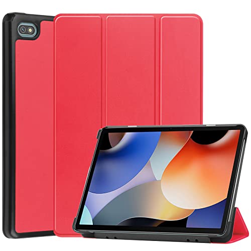 AYXYYDS Hülle für Blackview Oscal Pad 10/Tab 7 Pro 10.1 Inch, Schutzhülle Ultradünne PU Leder mit Standfunktion und Auto Schlaf/Wach Kompatibel mit Blackview Oscal Pad 10 (Red) von AYXYYDS