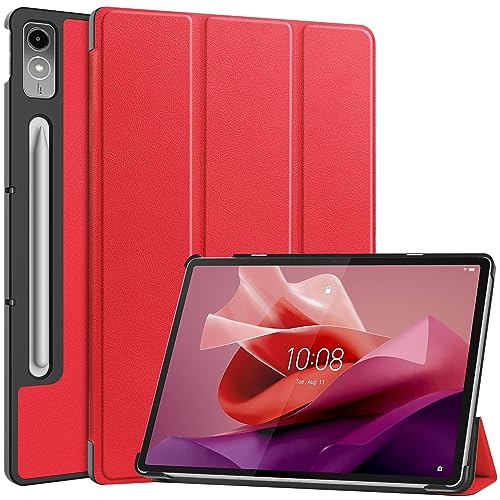AYXYYDS Hülle für Lenovo Tab P12 12.7 Inch (2023), Schutzhülle Ultradünne PU Leder mit Standfunktion und Auto Schlaf/Wach Kompatibel mit Lenovo Tab P12 12.7 Inch (2023) (Red) von AYXYYDS