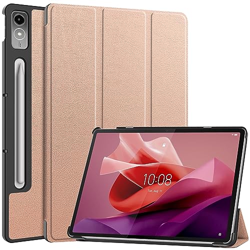 AYXYYDS Hülle für Lenovo Tab P12 12.7 Inch (2023), Schutzhülle Ultradünne PU Leder mit Standfunktion und Auto Schlaf/Wach Kompatibel mit Lenovo Tab P12 12.7 Inch (2023) (Rose Gold) von AYXYYDS