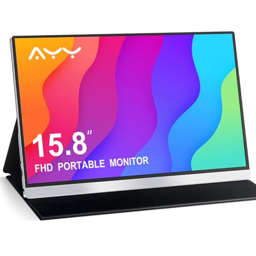 AYY Tragbarer Monitor 15,8 Zoll FHD 1080P USB-C HDMI externer Sekundärbildschirm für Computer HDR IPS Gaming Erweiterung für PC Mac Smartphone PS4/5 Xbox Switch mit integrierten Lautsprechern AYY Tragbarer Monitor 15,8 Zoll FHD 1080P USB-C HDMI externer Sekundärbildschirm für Computer HDR IPS Gaming Erweiterung für PC Mac Smartphone PS4/5 Xbox Switch mit integrierten Lautsprechern von AYY