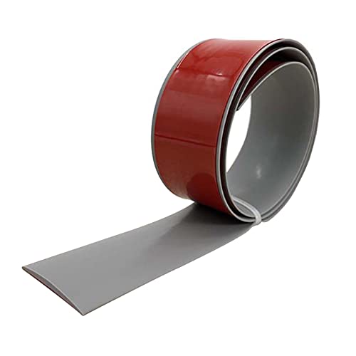 Übergangsprofil Selbstklebend, 5 cm Vinyl Boden Abdeckleiste Übergangsleiste Ausgleichsprofil Böden Übergangsschiene Bodenprofil zum Kleben für Fliesen Laminat & Parkett, Türschwelle (Grau * 10M) von AYYDS