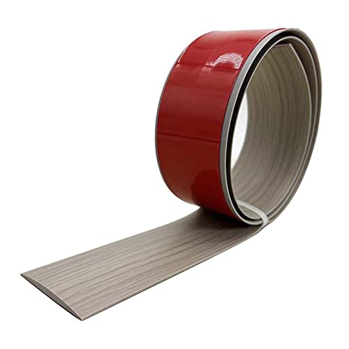Übergangsprofil Selbstklebend, 5cm Vinyl Boden Abdeckleiste Übergangsleiste Ausgleichsprofil Böden Übergangsschiene Bodenprofil zum Kleben für Fliesen Laminat & Parkett, Türschwelle (Eiche Grau,10M) von AYYDS