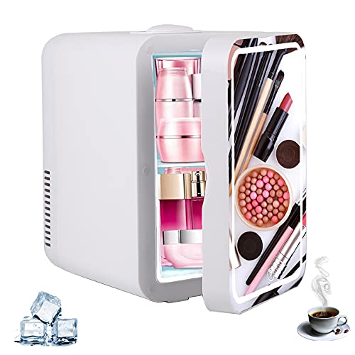 Mini Kühlschrank Tragbarer 8L Kosmetik Kühlschrank mit LED Make Up Spiegel, 2 in 1 Auto Kühlschrank mit Kühl/Heizfunktion für Reisen, Auto, Büround Schlafzimmer Mini Kühlschrank Tragbarer 8L Kosmetik Kühlschrank mit LED Make Up Spiegel, 2 in 1 Auto Kühlschrank mit Kühl/Heizfunktion für Reisen, Auto, Büround Schlafzimmer von AYYDS