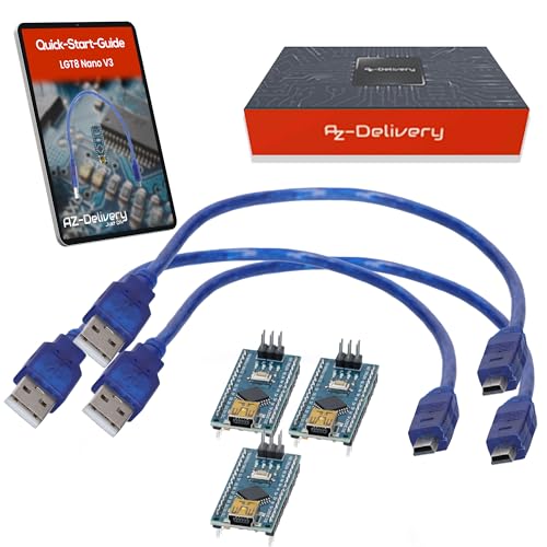 AZ-Delivery LGT8 Nano V3 - Mikrocontroller Board mit LGT8F328P und CH340, kompatibel mit Arduino Nano, 32 MHz Taktfrequenz, mit vorgelöteten Pins & USB-Kabel, inklusive E-Book AZ-Delivery LGT8 Nano V3 - Mikrocontroller Board mit LGT8F328P und CH340, kompatibel mit Arduino Nano, 32 MHz Taktfrequenz, mit vorgelöteten Pins & USB-Kabel, inklusive E-Book von AZDelivery