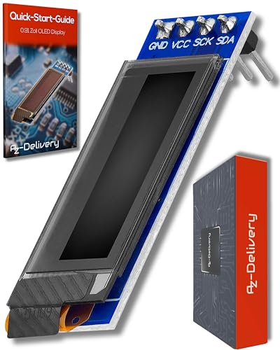 AZDelivery 0,91 Zoll OLED Display I2C SSD1306 Chip 128 x 32 Pixel I2C Bildschirm Anzeigemodul mit weißen Zeichen kompatibel mit Arduino und Raspberry Pi inklusive E-Book! AZDelivery 0,91 Zoll OLED Display I2C SSD1306 Chip 128 x 32 Pixel I2C Bildschirm Anzeigemodul mit weißen Zeichen kompatibel mit Arduino und Raspberry Pi inklusive E-Book! von AZDelivery