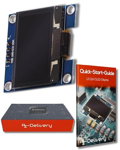 AZDelivery 1,3 Zoll OLED Display I2C SSH1106 Chip 128 x 64 Pixel I2C Bildschirm Anzeigemodul mit weißen Zeichen kompatibel mit Arduino und Raspberry Pi inklusive E-Book! von AZDelivery