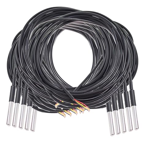 AZDelivery 10 x 3M Kabel DS18B20 digitaler Edelstahl Temperatursensor Temperaturfühler, wasserdicht kompatibel mit Arduino und Raspberry Pi inklusive E-Book! von AZDelivery