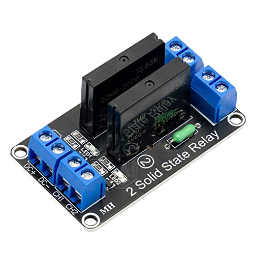 AZDelivery 2 Kanal Relais Modul 5V DC Solid State Relais Low Level Trigger Power Switch Relais Board kompatibel mit Arduino und Raspberry Pi von AZDelivery