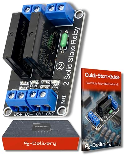 AZDelivery 2 Kanal Relais Modul 5V DC Solid State Relais Low Level Trigger Power Switch Relais Board kompatibel mit Arduino und Raspberry Pi von AZDelivery