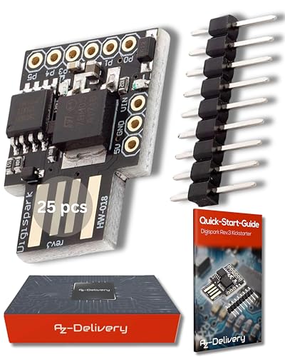 AZDelivery 25 x Digispark Rev.3 Kickstarter mit ATTiny85 und USB kompatibel mit Arduino inklusive E-Book! von AZDelivery