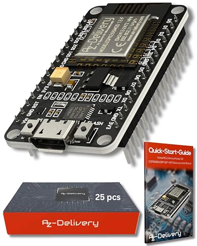 AZDelivery 25 x NodeMCU Amica Modul V2 ESP8266 ESP-12F WiFi WiFi Development Board mit CP2102 kompatibel mit Arduino inklusive E-Book! von AZDelivery