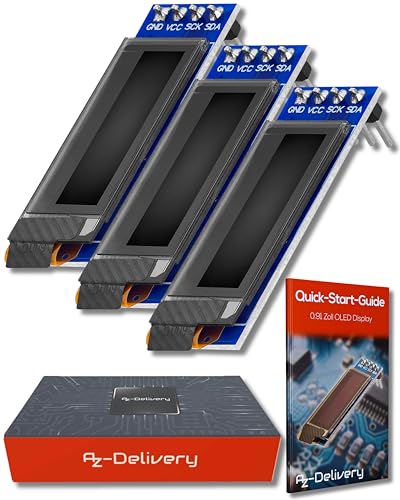 AZDelivery 3 x 0,91 Zoll OLED Display I2C SSD1306 Chip 128 x 32 Pixel I2C Bildschirm Anzeigemodul mit weißen Zeichen kompatibel mit Arduino und Raspberry Pi inklusive E-Book! AZDelivery 3 x 0,91 Zoll OLED Display I2C SSD1306 Chip 128 x 32 Pixel I2C Bildschirm Anzeigemodul mit weißen Zeichen kompatibel mit Arduino und Raspberry Pi inklusive E-Book! von AZDelivery