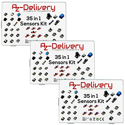 AZDelivery 3 x 35 in 1 Zubehör Sensor kit Modul kompatibel mit Mikrocontrollern kompatibel mit Arduino inklusive E-Book! von AZDelivery