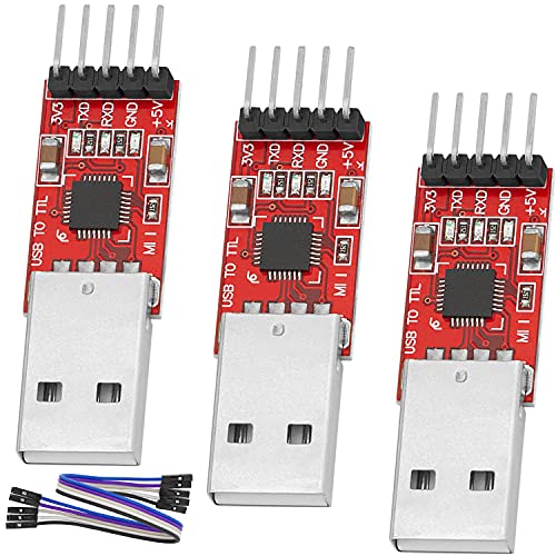 AZDelivery 3 x CP2102 USB zu TTL Konverter HW-598 für 3,3V und 5V mit Jumper Kabel kompatibel mit Arduino inklusive E-Book! von AZDelivery