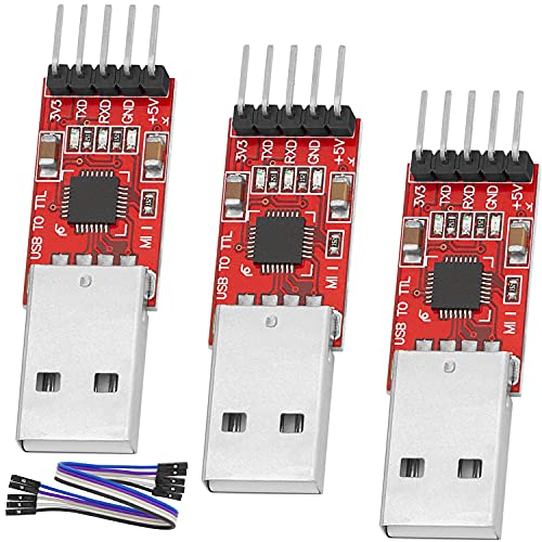 AZDelivery 3 x CP2102 USB zu TTL Konverter HW-598 für 3,3V und 5V mit Jumper Kabel kompatibel mit Arduino inklusive E-Book! von AZDelivery